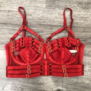 Bordelle tomoe adjustable bodice bra burnt red small